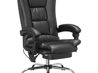 Vinsetto PU Leather Vibration Massage Office Chair with Heat, Black