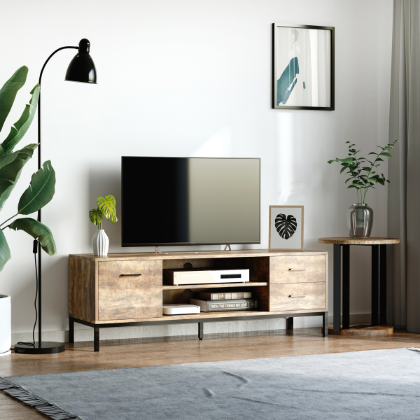HOMCOM TV Stand for TV up to 50 Inches with Storage Coffee - Image 3