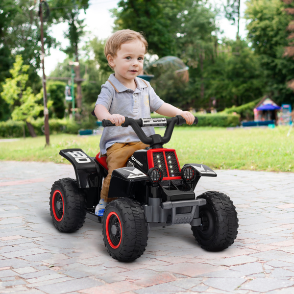 AIYAPLAY 6V Electric Quad Bike for Kids w/ Forward Backward, Black and Red - Image 2