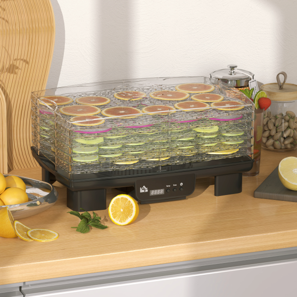 HOMCOM 6 Tray Food Dehydrator, Food Dryer Machine for Fruit Meat Vegetable - Image 3