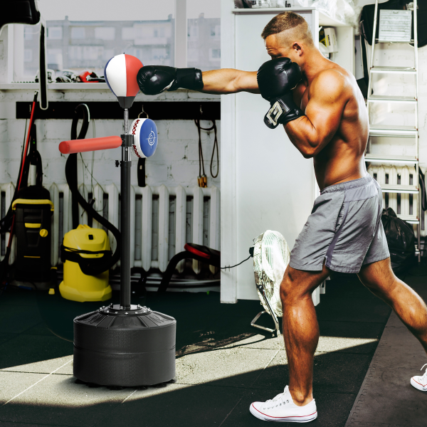 SPORTNOW Adjustable Speed Bag with Stand, Reflex Bar, Multicolour - Image 3