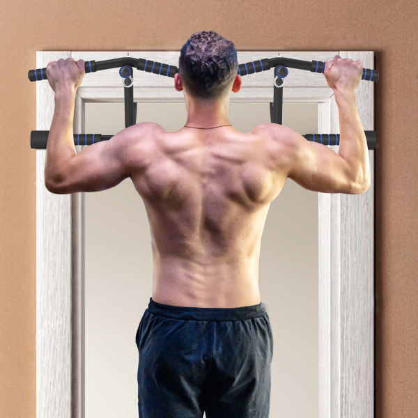 SPORTNOW Multi-Grip Pull Up Bar, Chin Up Bar Doorway with Non-Slip Grips - Image 3