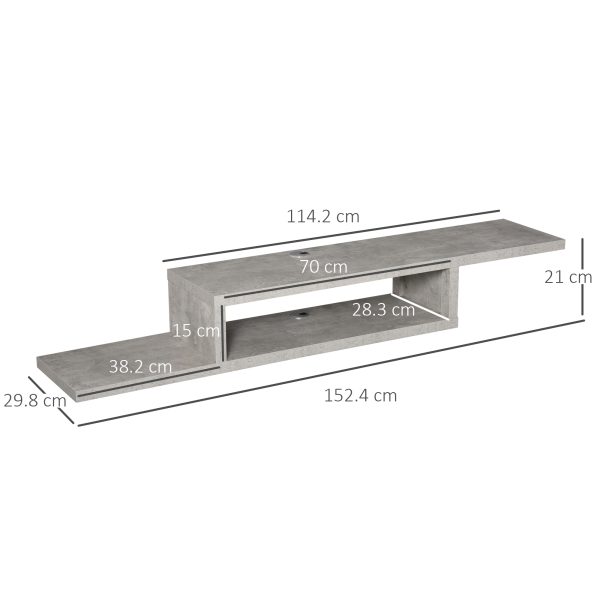 HOMCOM Wall Mounted Media Console, Floating TV Stand Component Shelf - Image 3