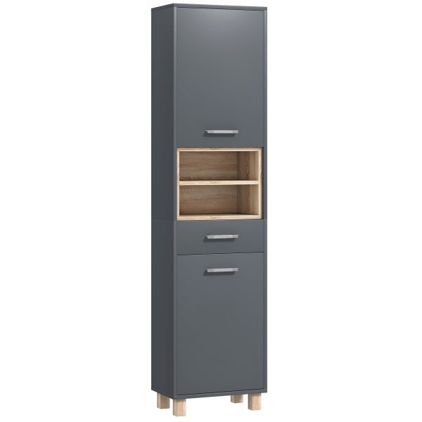 HOMCOM Bathroom Storage Unit with Open Shelves and Drawer
