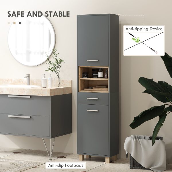 HOMCOM Bathroom Storage Unit with Open Shelves and Drawer - Image 6
