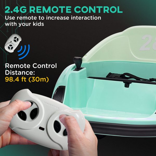 AIYAPLAY 360° Rotation 12V Kids Bumper Car w/ Remote Control - Image 6