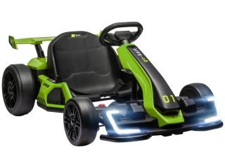 HOMCOM 24V Electric Go Kart for Kids with Adjustable Seat