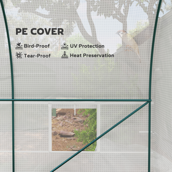 Outsunny Polytunnel Greenhouse Outdoor Grow House Roll Up Door Windows 2x2.5m - Image 4