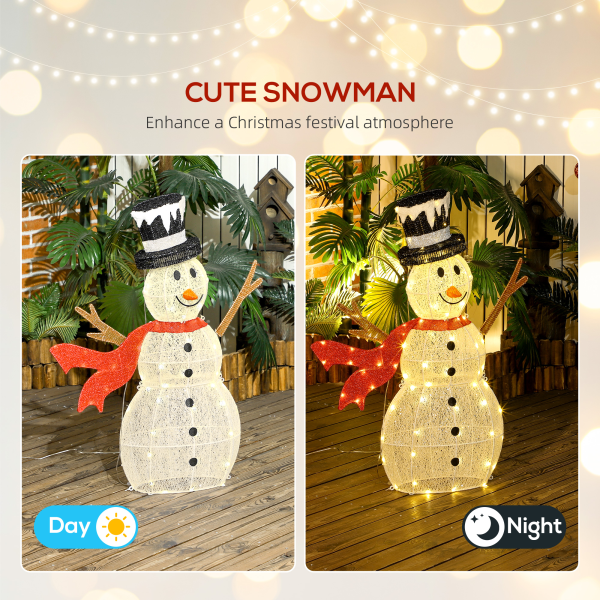 Outsunny Lighted Christmas Snowman Waterproof Outdoor Christmas Decorations - Image 4