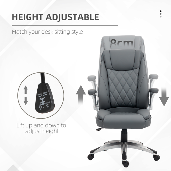 Vinsetto High Back Executive Office Chair Home Swivel Dark Grey - Image 4
