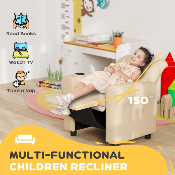 HOMCOM Kids Recliner Chair with Adjustable Backrest and Footrest - Image 3