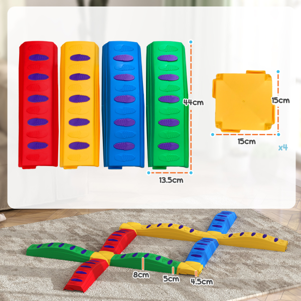 AIYAPLAY 12PCs Kids Balance Beam Stepping Stones with Non-Slip Foot Pads - Image 3