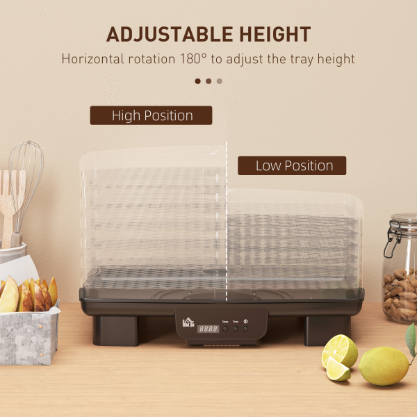 HOMCOM 6 Tray Food Dehydrator, Food Dryer Machine for Fruit Meat Vegetable - Image 4