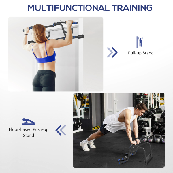 SPORTNOW Multi-Grip Pull Up Bar, Chin Up Bar Doorway with Non-Slip Grips - Image 4
