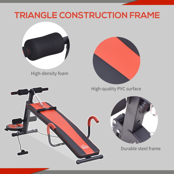 HOMCOM Adjustable Sit Up Bench with Twist Waist Disc for Home, Office, Gym - Image 3