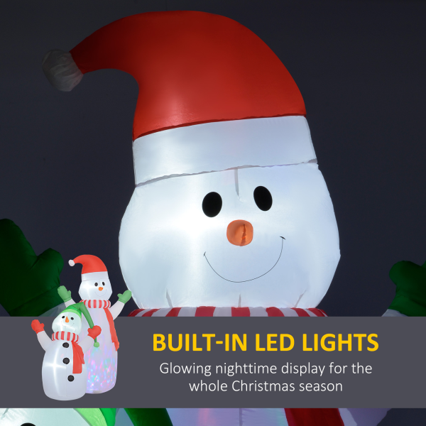 Outsunny 8FT Christmas Inflatable Snowman with Rotating Colorful LED Light - Image 3