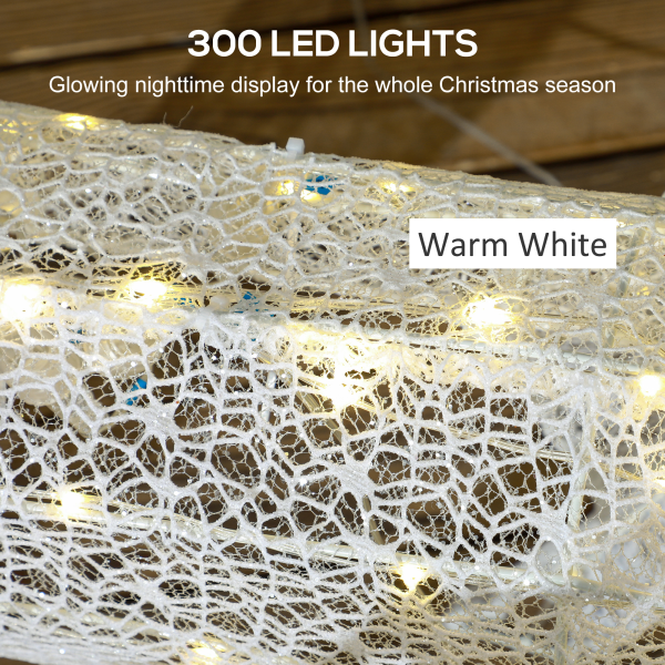 Outsunny 3-Piece 300 LED Light Lighted Christmas Reindeer Family Decoration - Image 3