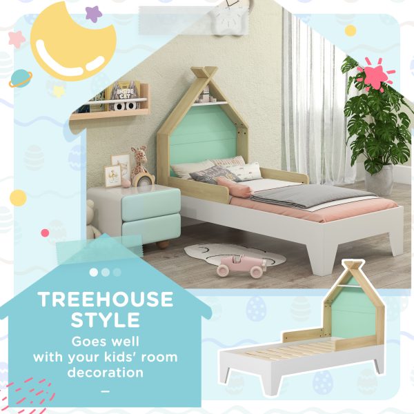 AIYAPLAY Toddler Bed Frame Bedroom Furniture w/ Guardrails, 144 x 74 x 110cm - Image 6