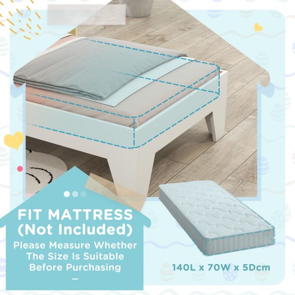 AIYAPLAY Toddler Bed Frame Bedroom Furniture w/ Guardrails, 144 x 74 x 110cm - Image 7