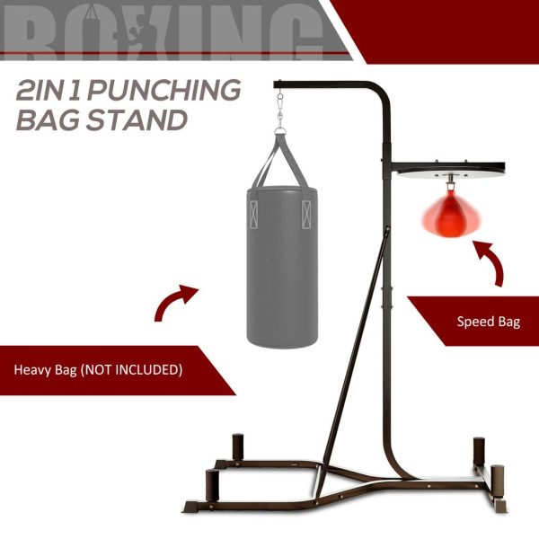 HOMCOM Free-Standing Speed Bag Platform, Adjustable Boxing Punch Bag, Black - Image 3