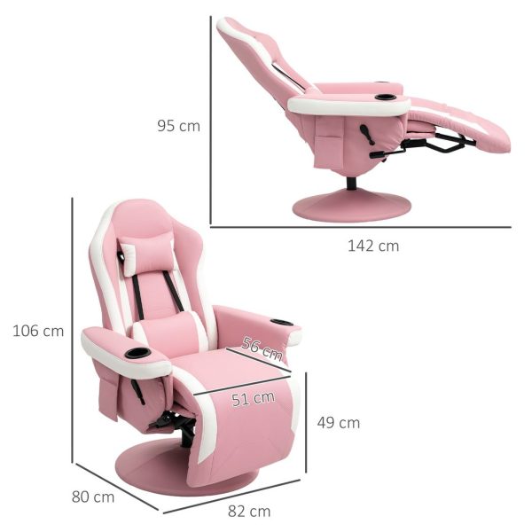 HOMCOM Manual Recliner Armchair PU Sofa Chair w/ Footrest & 135° Reclining - Image 5