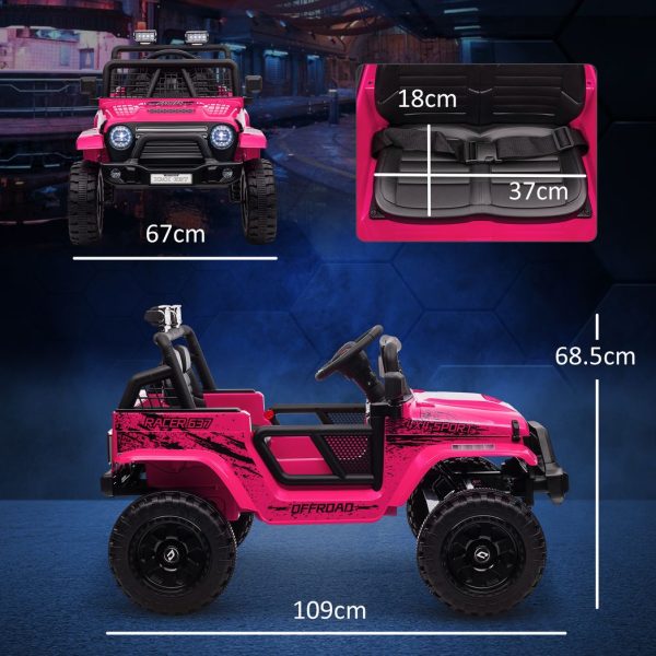 AIYAPLAY Kids Ride On Car, 12V Electric Truck w/ Suspension - Pink - Image 5