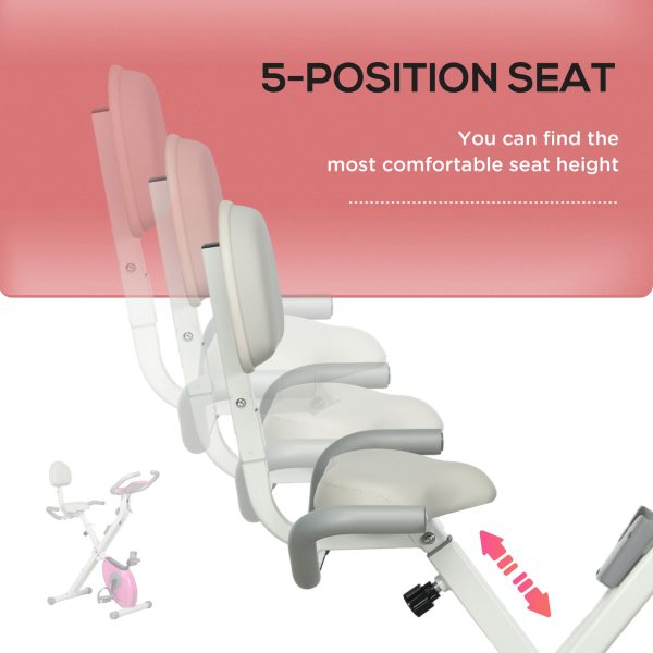 HOMCOM Folding Exercise Bike w/ Adjustable Magnetic Resistance and Seat Height - Image 8