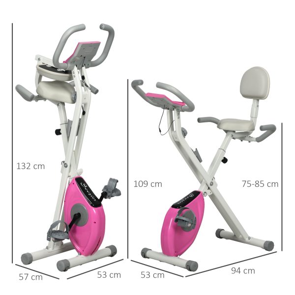 HOMCOM Folding Exercise Bike w/ Adjustable Magnetic Resistance and Seat Height - Image 3