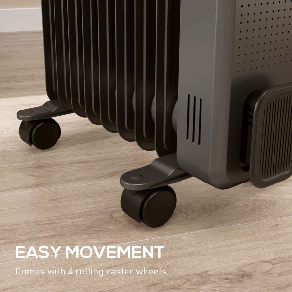 HOMCOM Oil Filled Radiator Portable Space Heater W/ 9 Fin, 3 Heat Settings - Image 8