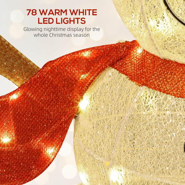 Outsunny Lighted Christmas Snowman Waterproof Outdoor Christmas Decorations - Image 5