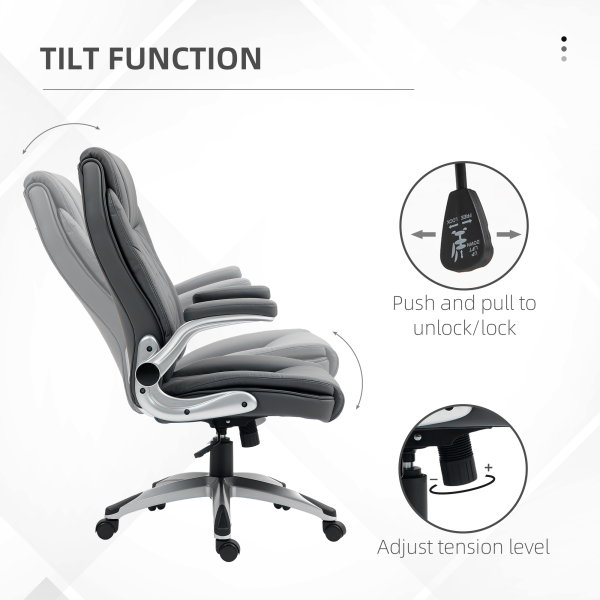 Vinsetto High Back Executive Office Chair Home Swivel Dark Grey - Image 5