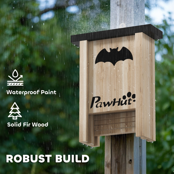 PawHut 3PCs Bat Boxes Designed to Attract Bats, 18 x 6 x 22.5 cm - Image 5