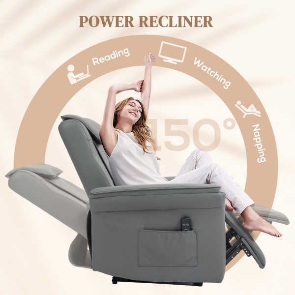 HOMCOM Kneading Massage Recliner Chair Breathable Leather Recliner Armchair - Image 5