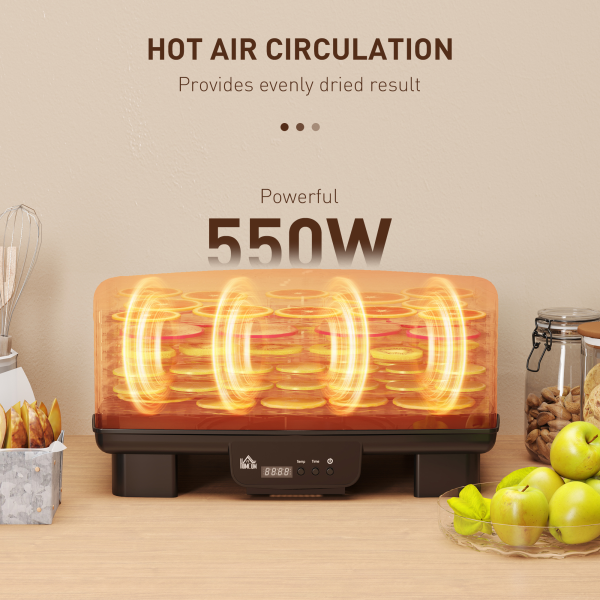 HOMCOM 6 Tray Food Dehydrator, Food Dryer Machine for Fruit Meat Vegetable - Image 5
