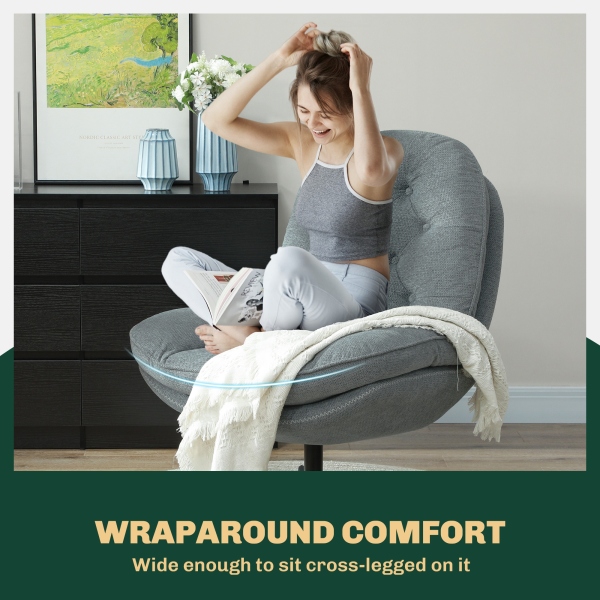 HOMCOM Accent Chair with Water-Repellent Chenille Fabric - Image 4