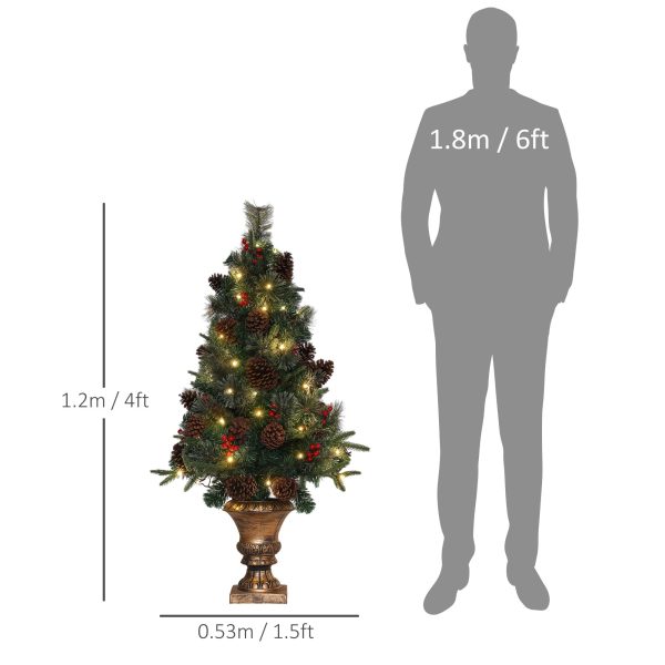 HOMCOM 4ft Artificial Christmas Tree with 60 Warm White LED Lights - Image 5