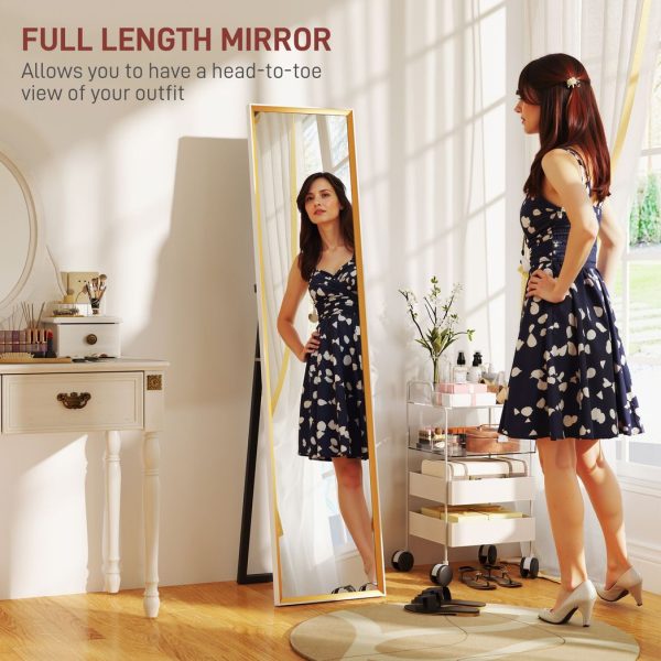 HOMCOM Full Length Mirror Wall Mount Leaning Standing Mirror, White - Image 3