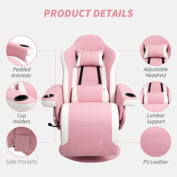 HOMCOM Manual Recliner Armchair PU Sofa Chair w/ Footrest & 135° Reclining - Image 6