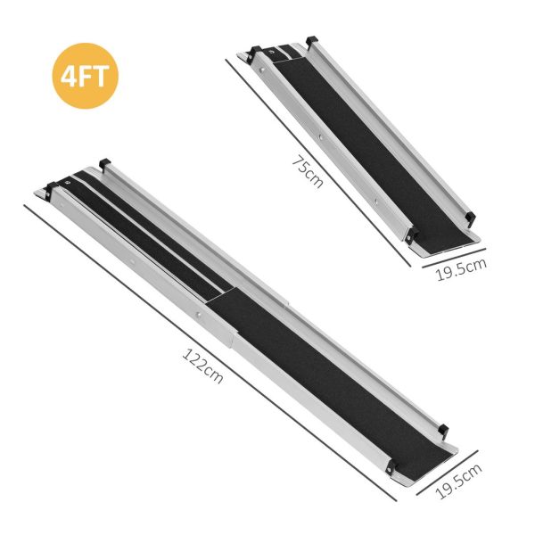 HOMCOM Aluminium Telescopic Wheelchair Ramps, 122cm, 270kg, Folding Ramp - Image 5