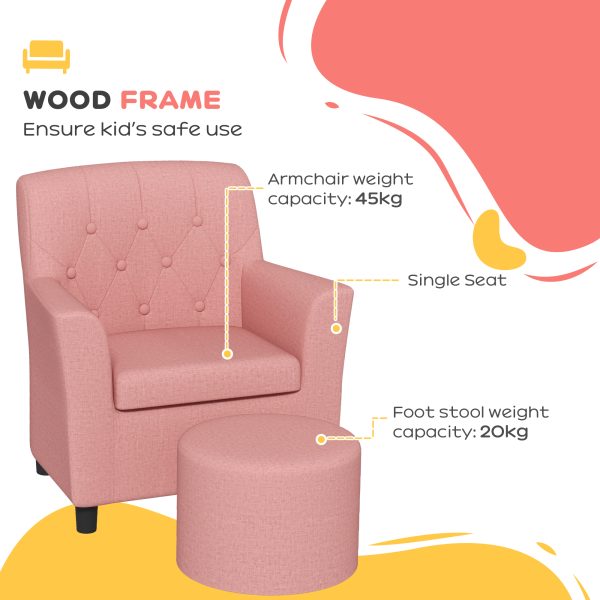 AIYAPLAY Kids Sofa Set with Footrest for Playroom Bedroom - Image 4