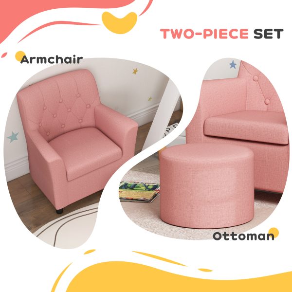 AIYAPLAY Kids Sofa Set with Footrest for Playroom Bedroom - Image 3