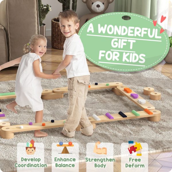 AIYAPLAY Wooden Balance Beam for Kids 3-8 Years Indoor Outdoor Use - Image 3