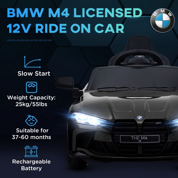 AIYAPLAY 12V BMW M4 Licensed Kids Electric Car w/ Remote, Suspension - Image 3