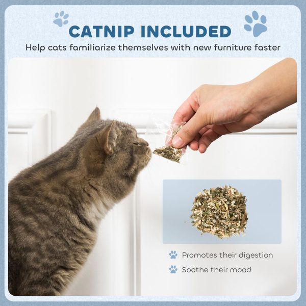 PawHut 2 in1 Cat Scratcher with Catnip, Cardboard Lounge Bed, Blue - Image 6