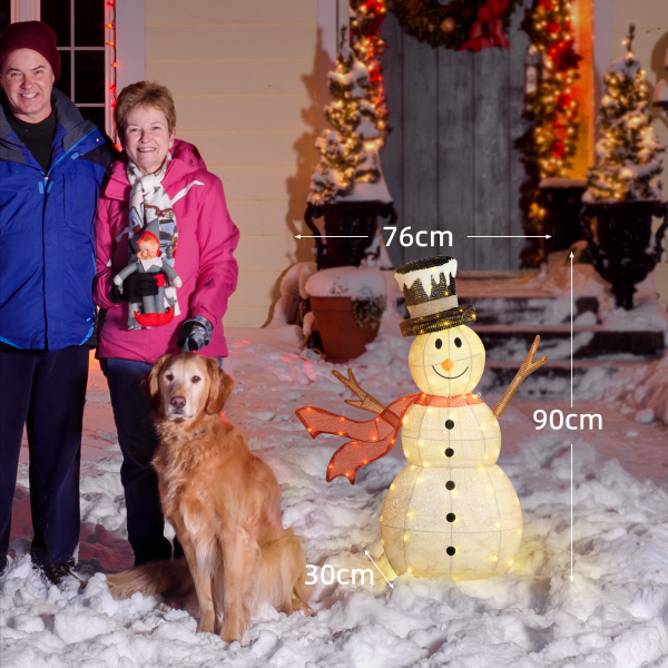 Outsunny Lighted Christmas Snowman Waterproof Outdoor Christmas Decorations - Image 6