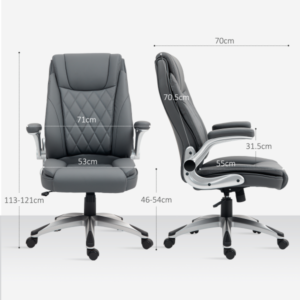 Vinsetto High Back Executive Office Chair Home Swivel Dark Grey - Image 6