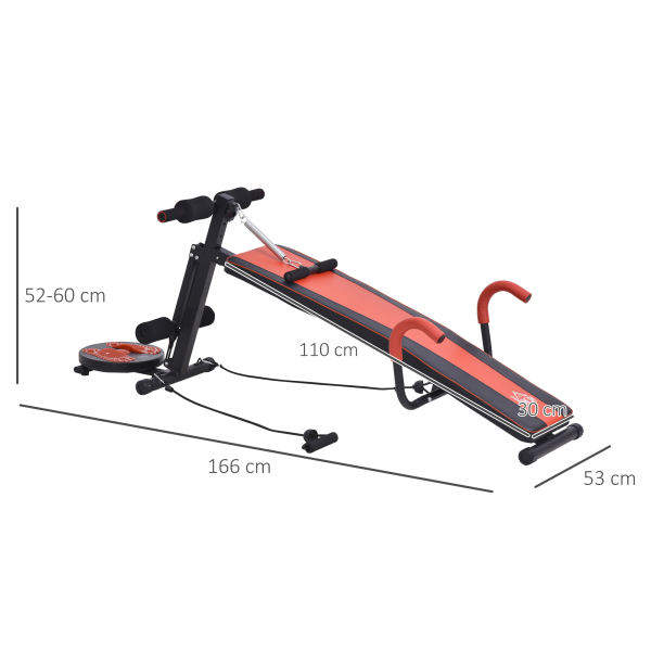 HOMCOM Adjustable Sit Up Bench with Twist Waist Disc for Home, Office, Gym - Image 5
