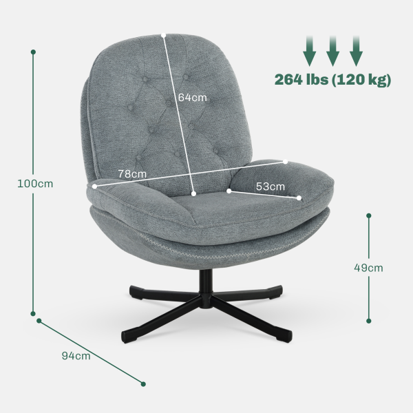HOMCOM Accent Chair with Water-Repellent Chenille Fabric - Image 5