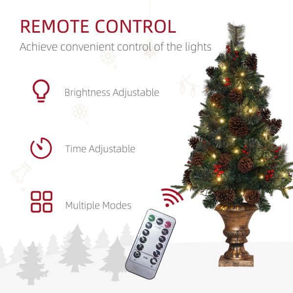 HOMCOM 4ft Artificial Christmas Tree with 60 Warm White LED Lights - Image 6