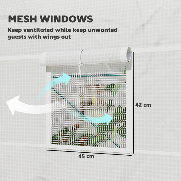 Outsunny Polytunnel Greenhouse Outdoor Grow House Roll Up Door Windows 2x2.5m - Image 7